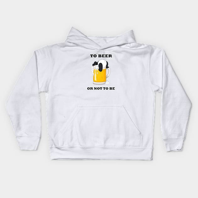 To beer or not to be - Funny Panda Kids Hoodie by Band of The Pand